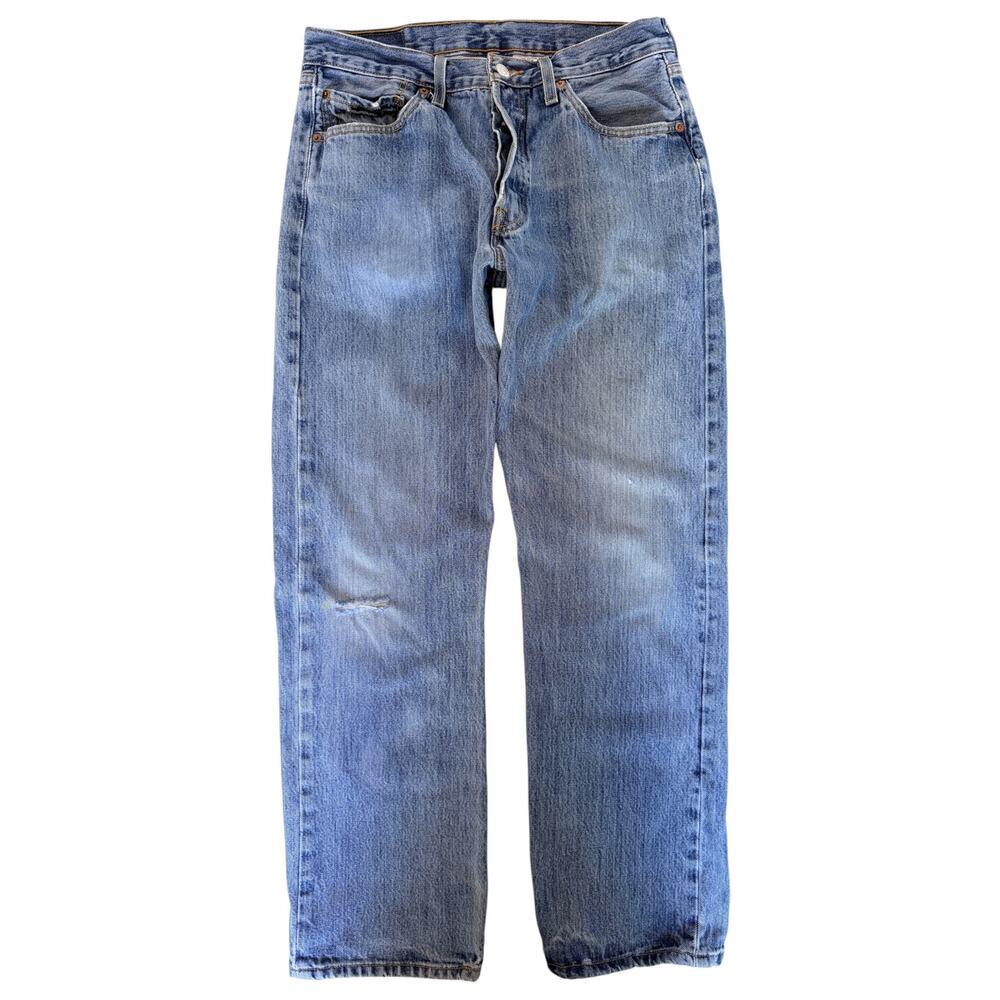 Levi Strauss 501 Jeans Mens 32x30 Blue Denim Button Fly Straight Leg Pants